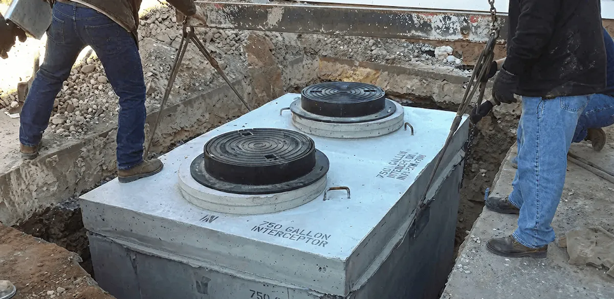 Grease trap installation for a commercial property drainage system in Jersey City, NJ